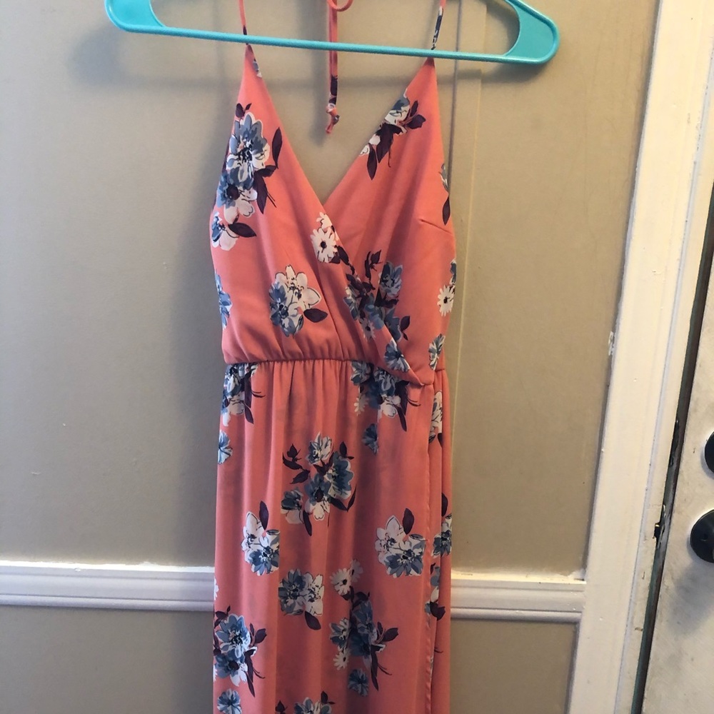 Pink lily halter maxi dress never worn